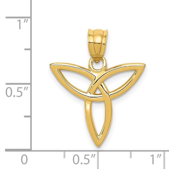 14k Yellow Gold 18mm Trinity Symbol Pendant - Picture 4 of 5